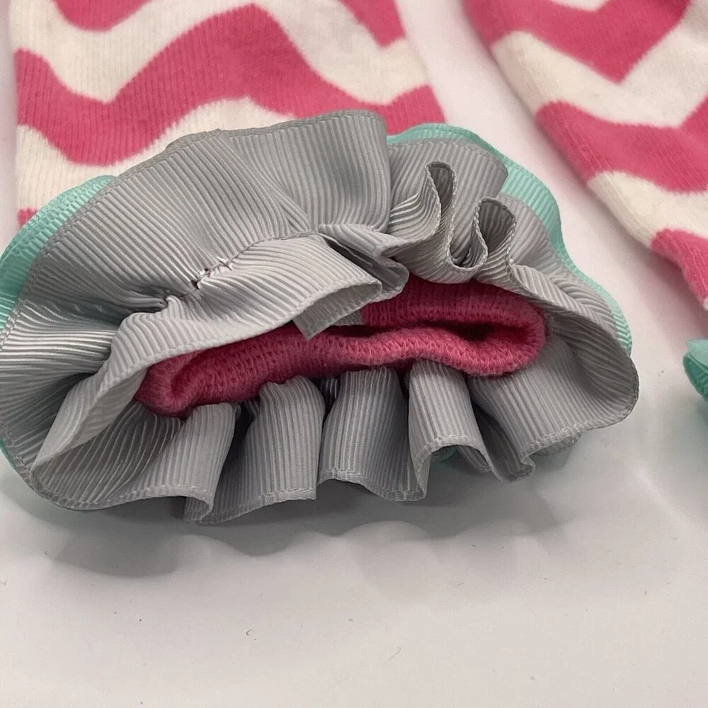 Baby Legs Pink Leg Warmers Infant Toddler One Size Crawling Ruffles Chevron